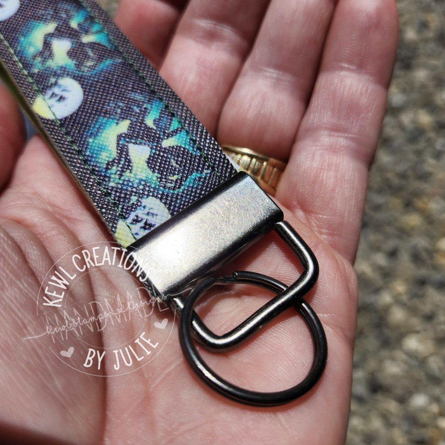 Faux Leather Keychain, Key Fob, Wrist Lanyard