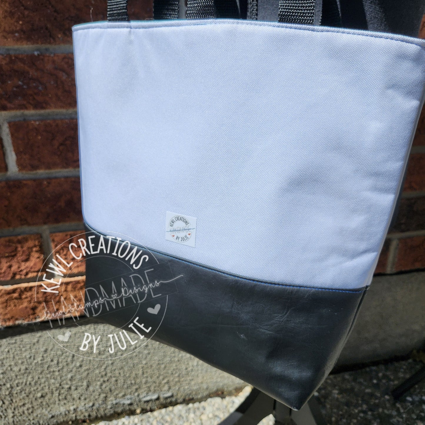 Boxed vinyl bottom Lined Shopping Tote