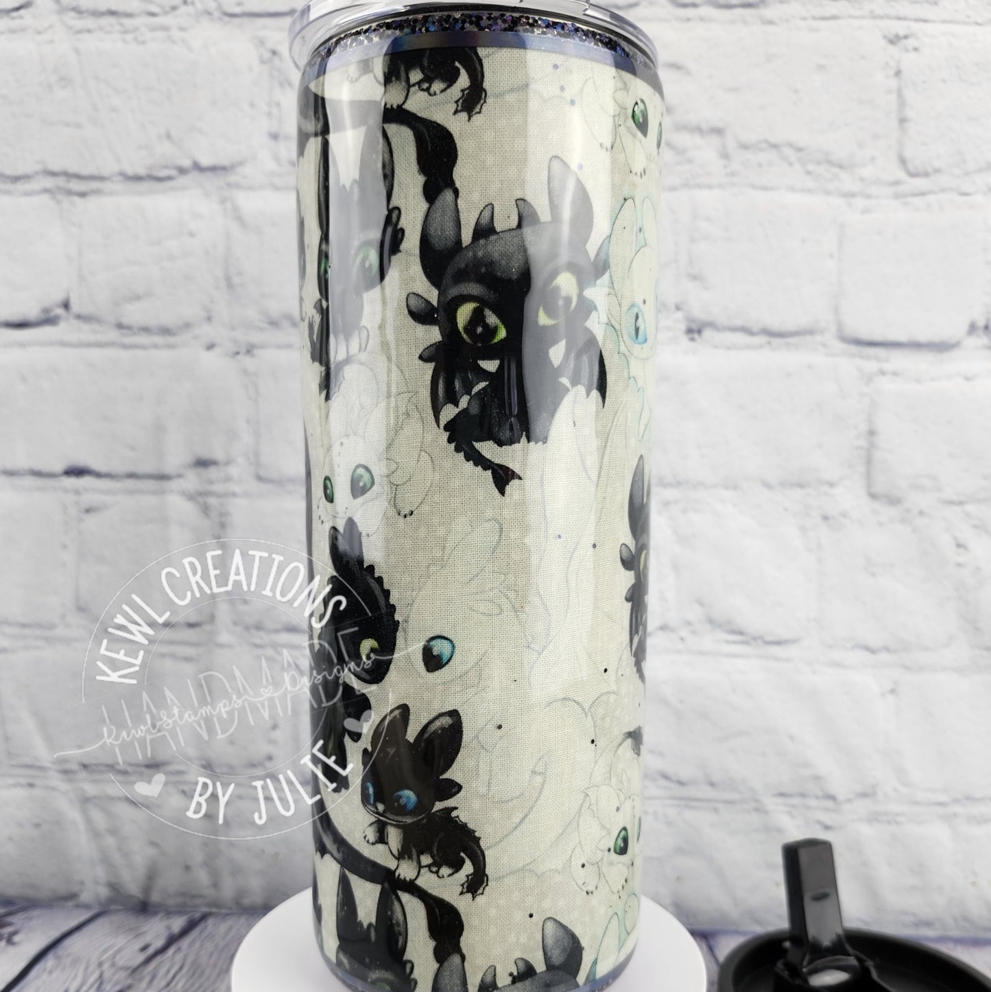 Custom printed Fabric wrapped, 25oz stainless steel tumbler