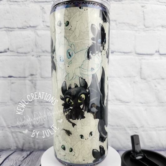 Custom printed Fabric wrapped, 25oz stainless steel tumbler