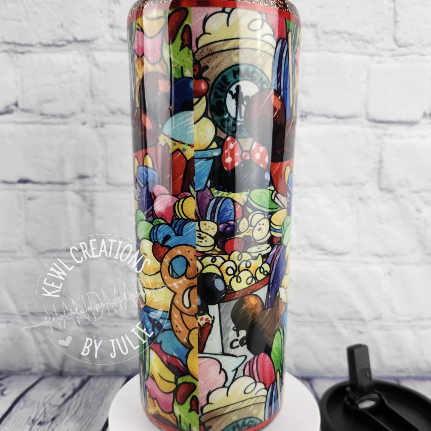 Custom printed Fabric wrapped, 25oz stainless steel tumbler