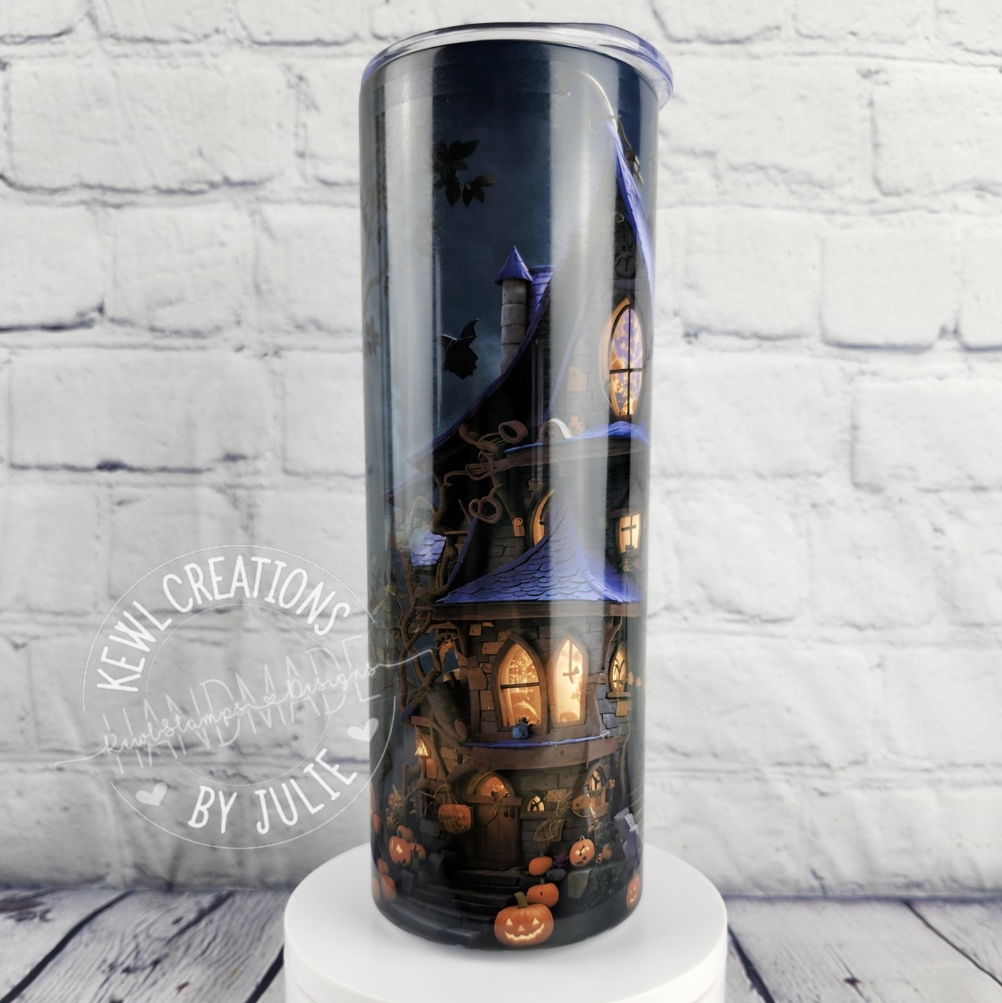 Sublimated "dark", 20oz stainless steel tumbler.