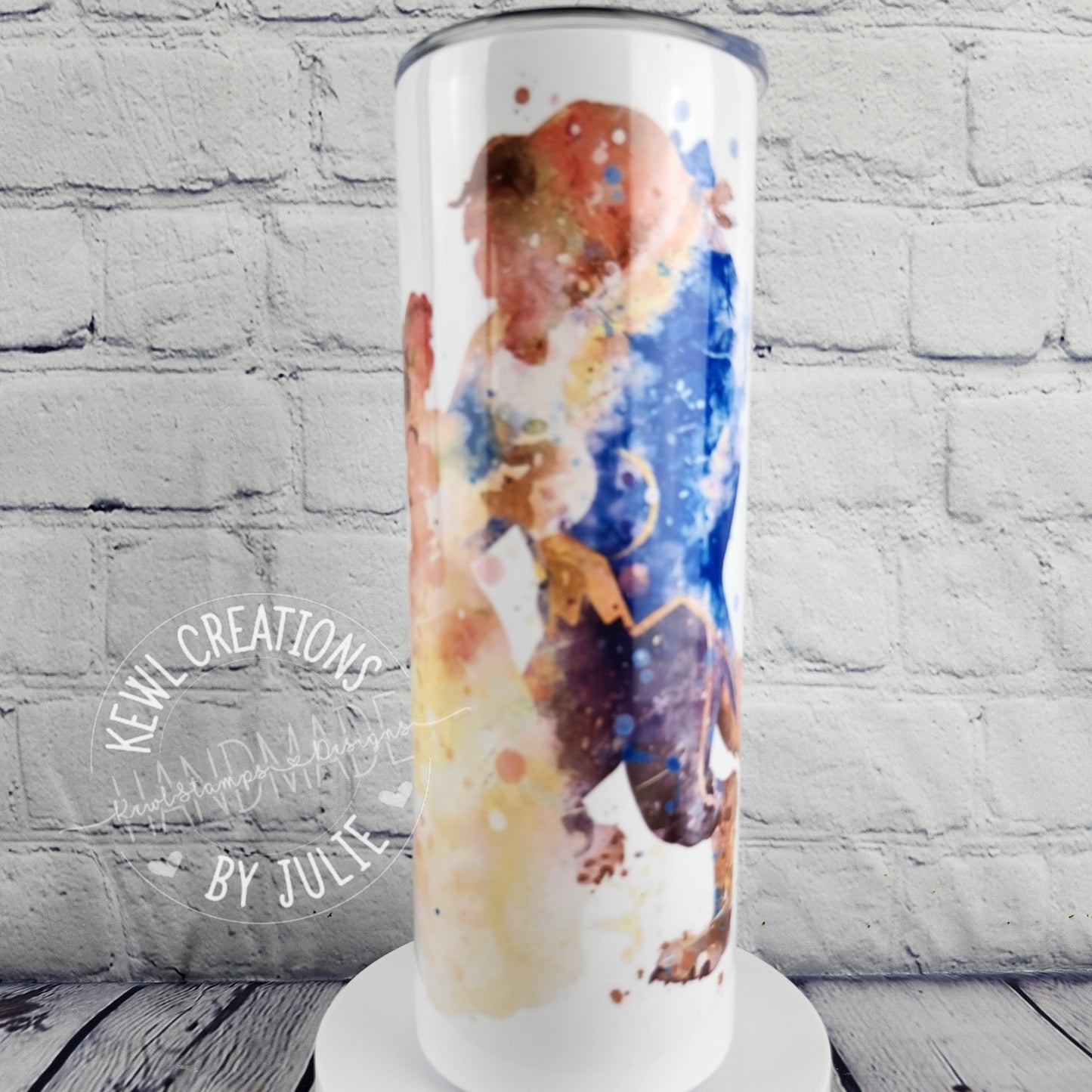 Sublimated "Magic place" 20oz stainless steel tumbler.