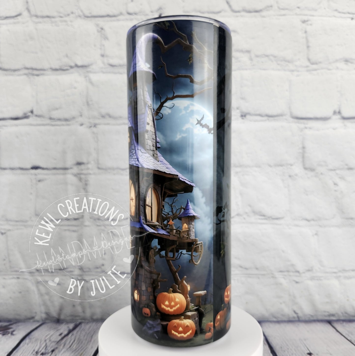 Sublimated "dark", 20oz stainless steel tumbler.