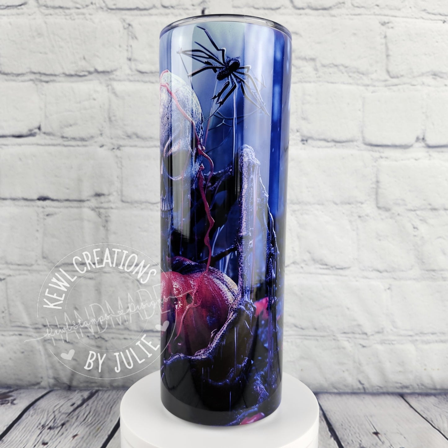 Sublimated "dark", 20oz stainless steel tumbler.