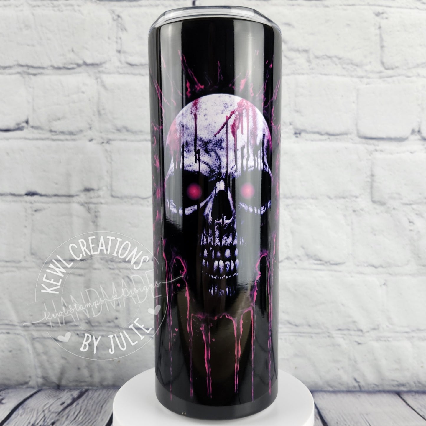 Sublimated "dark", 20oz stainless steel tumbler.