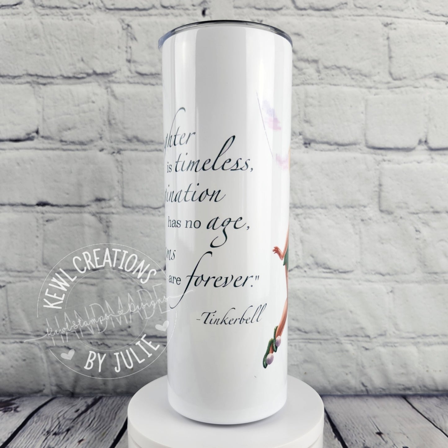 Sublimated "Magic place" 20oz stainless steel tumbler.