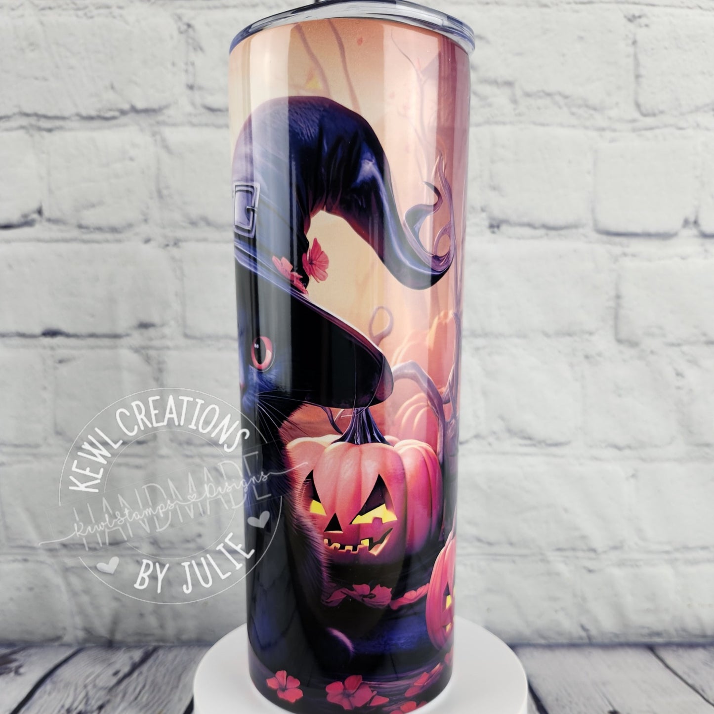 Sublimated "dark", 20oz stainless steel tumbler.