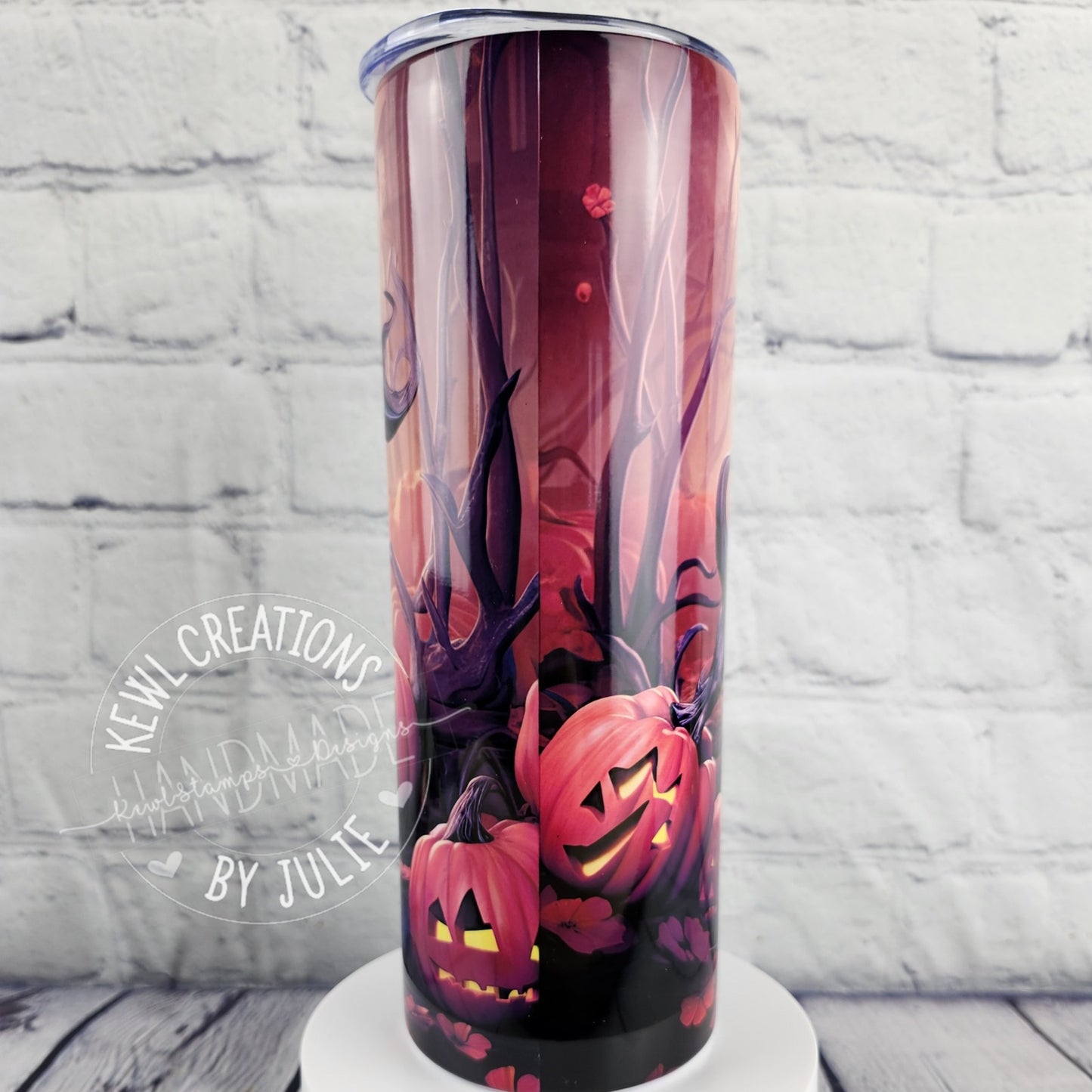 Sublimated "dark", 20oz stainless steel tumbler.