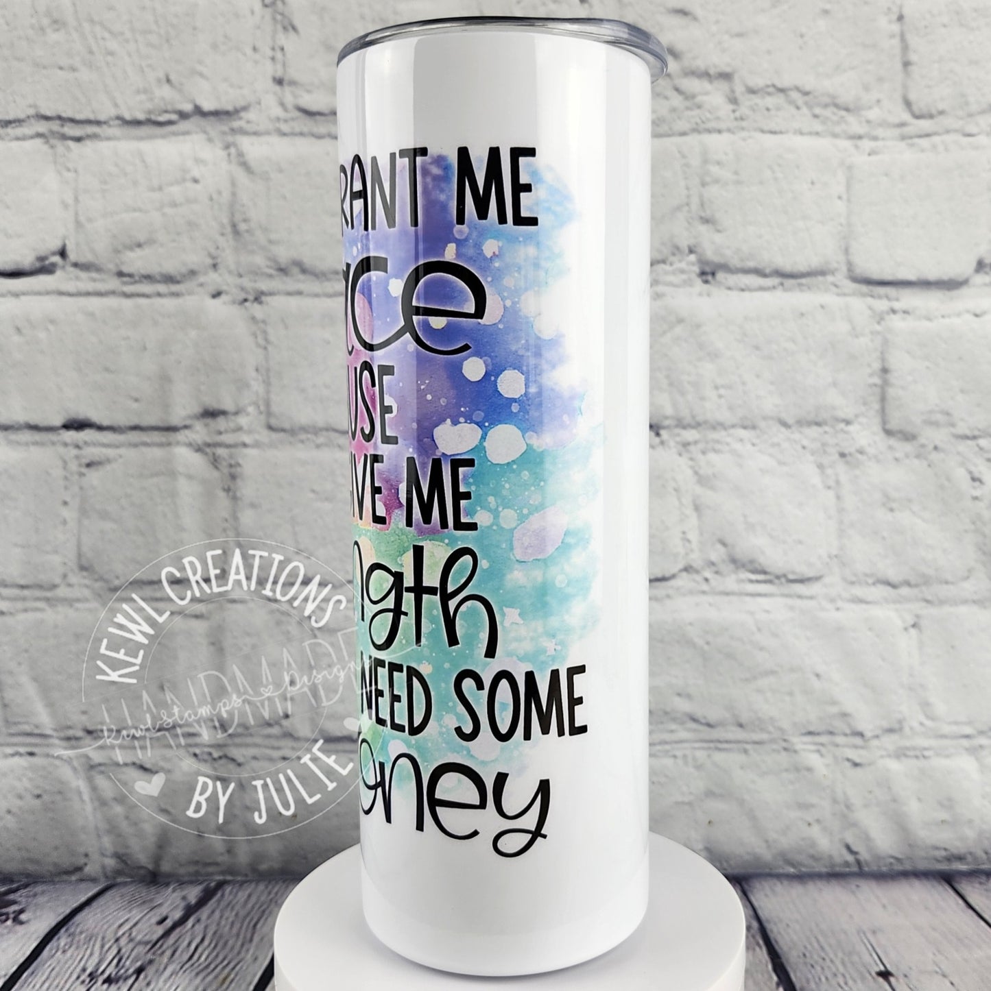 Sublimated "Quotes", 20oz stainless steel tumbler.