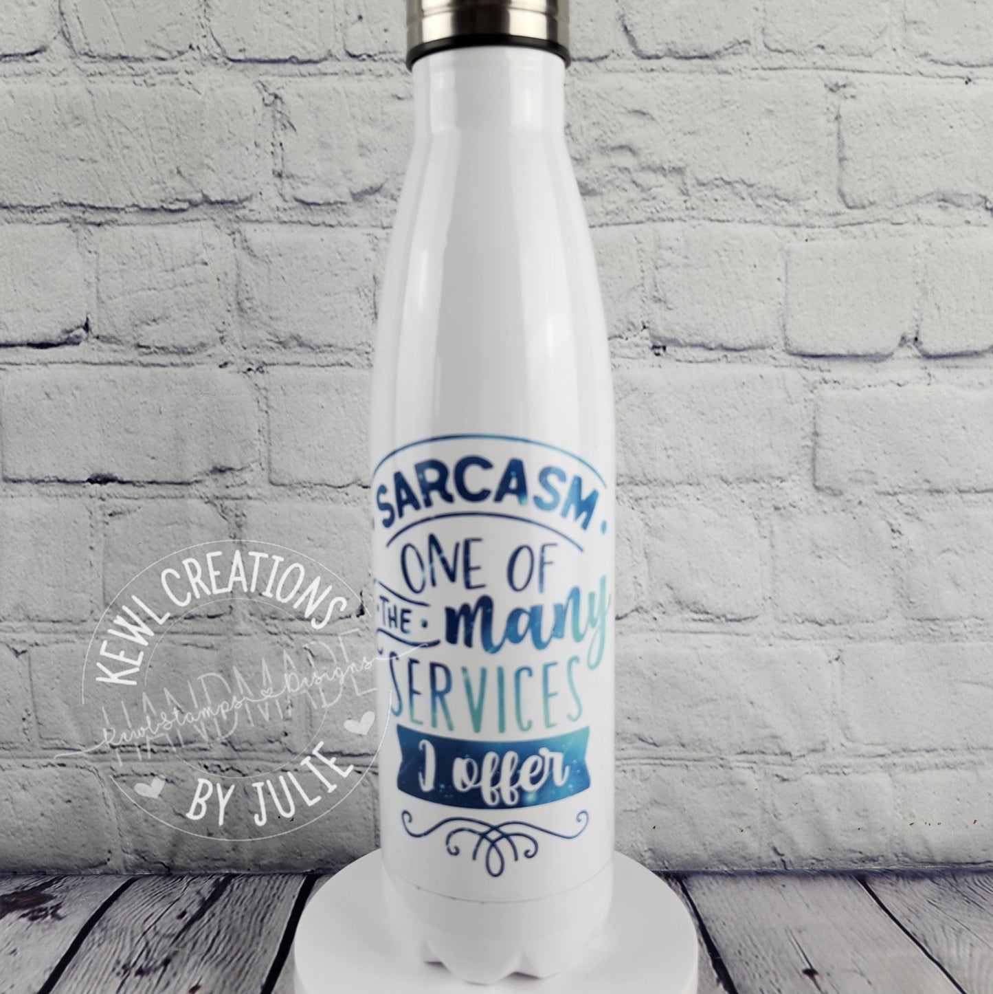 Sublimated 17oz stainless steel cola bottle.