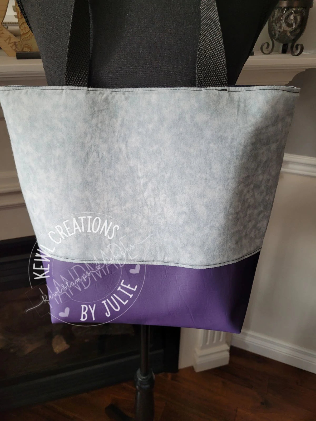 Boxed vinyl bottom Lined Shopping Tote