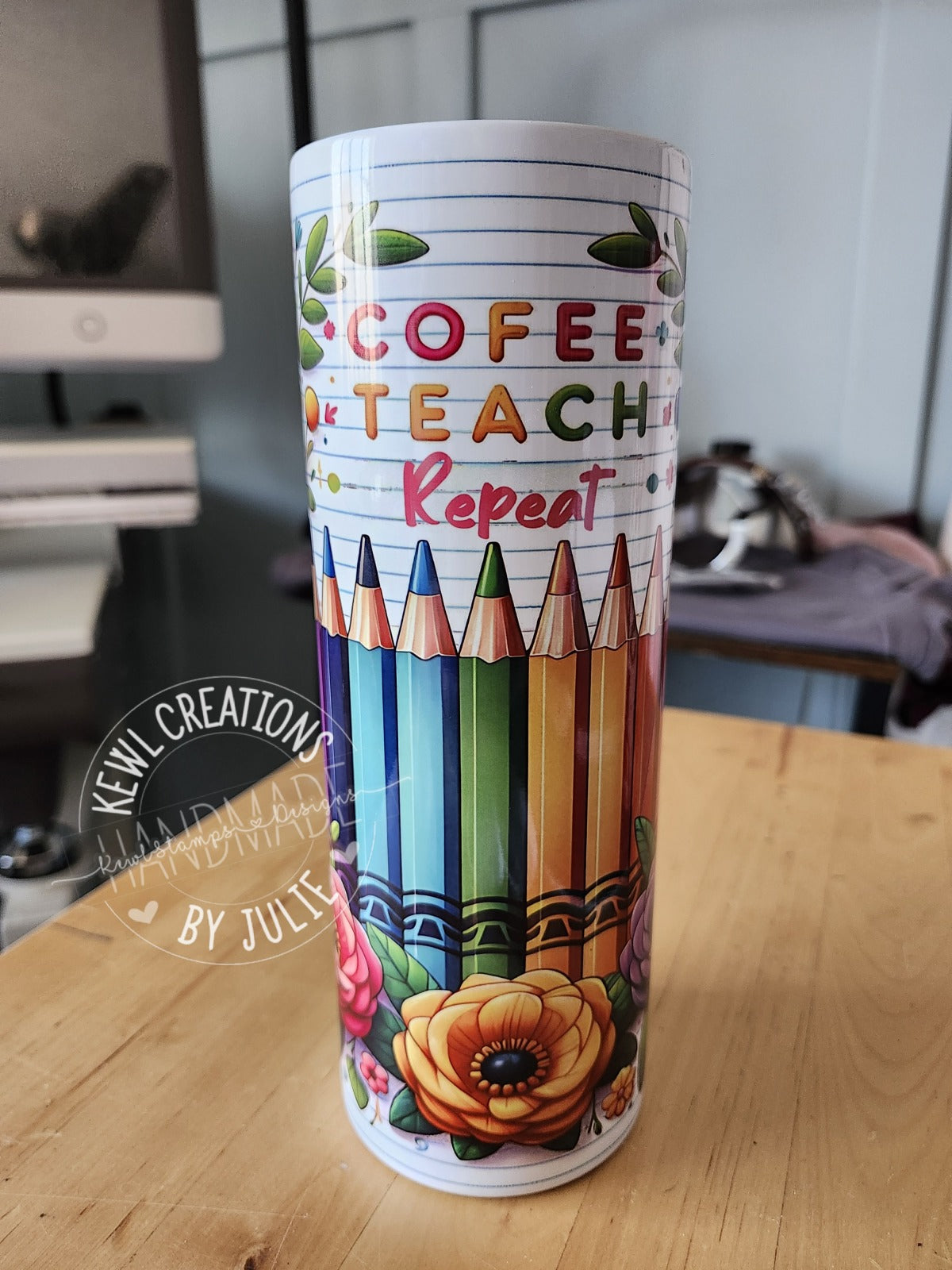 Custom Tumbler - Sublimated "Quotes", 20oz stainless steel tumbler.