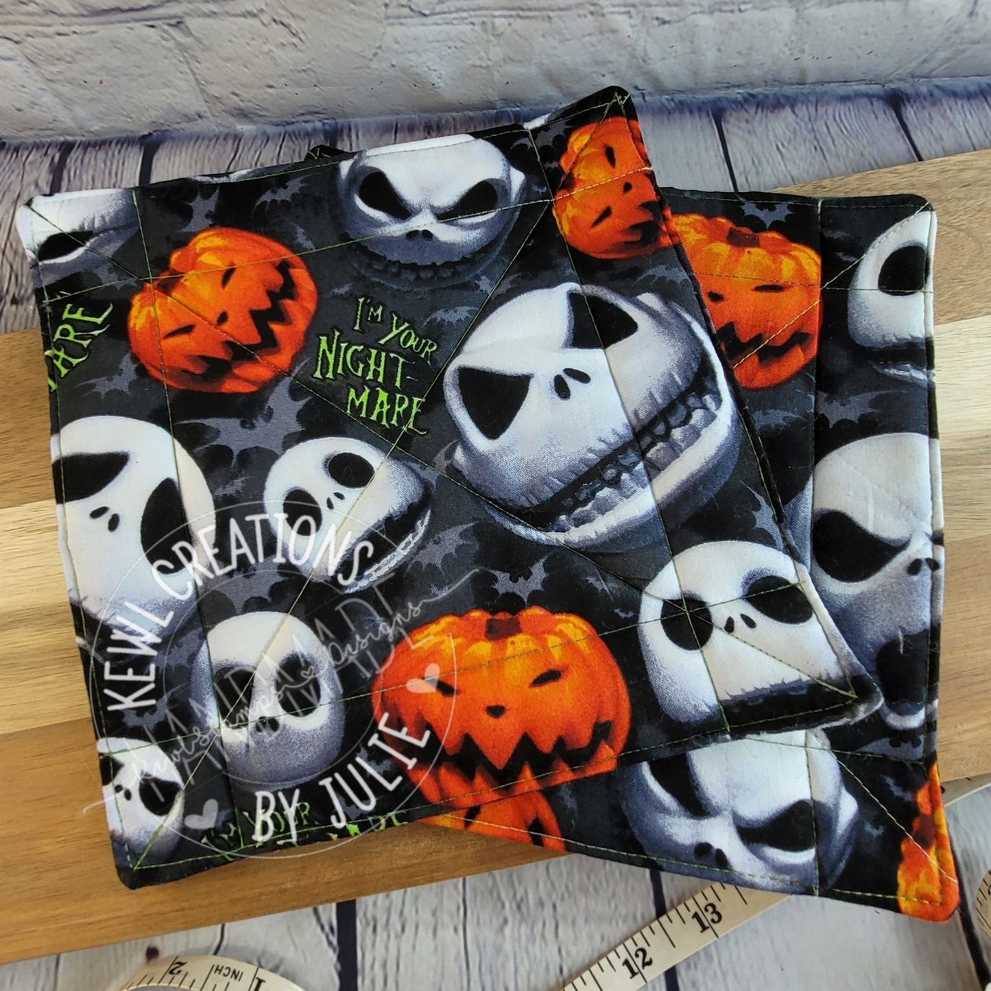 SOLD - Farmhouse Potholders - NBC Pumpkin King